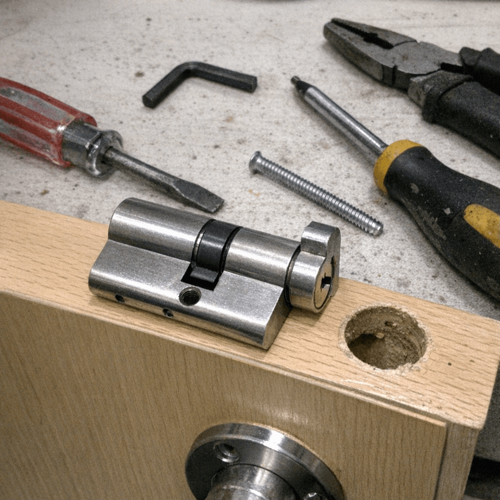 Vorbereitung für die Installation eines neuen Schließzylinders